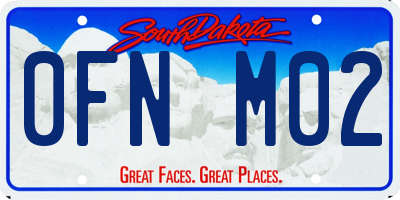 SD license plate 0FNM02