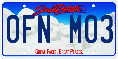 SD license plate 0FNM03
