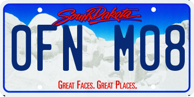 SD license plate 0FNM08