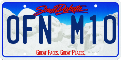 SD license plate 0FNM10