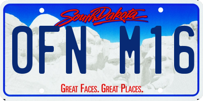SD license plate 0FNM16