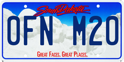 SD license plate 0FNM20