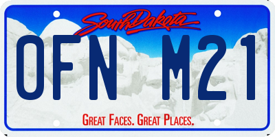 SD license plate 0FNM21