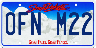 SD license plate 0FNM22