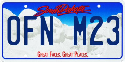 SD license plate 0FNM23