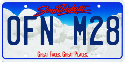 SD license plate 0FNM28