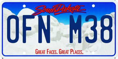 SD license plate 0FNM38
