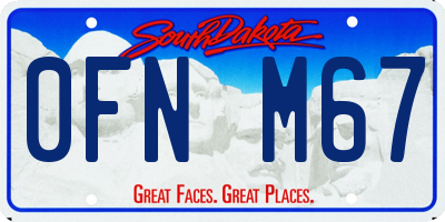SD license plate 0FNM67