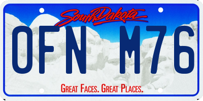 SD license plate 0FNM76