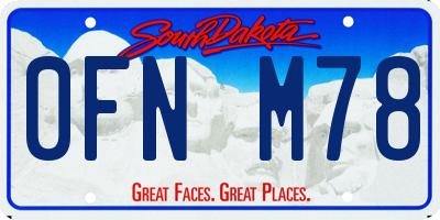 SD license plate 0FNM78