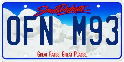 SD license plate 0FNM93