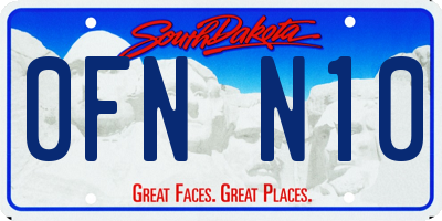 SD license plate 0FNN10