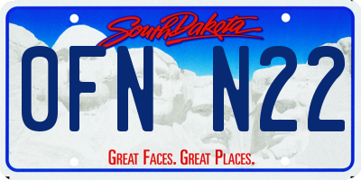 SD license plate 0FNN22