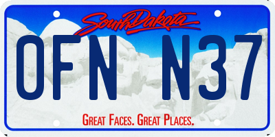 SD license plate 0FNN37