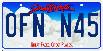 SD license plate 0FNN45