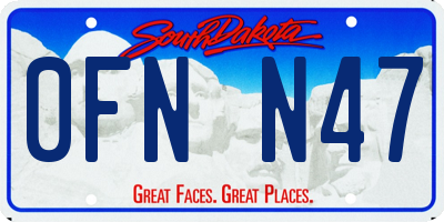 SD license plate 0FNN47