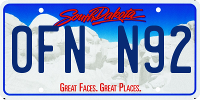 SD license plate 0FNN92