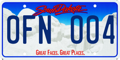 SD license plate 0FNO04