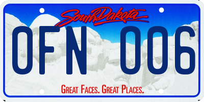 SD license plate 0FNO06
