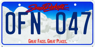 SD license plate 0FNO47