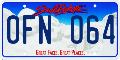 SD license plate 0FNO64