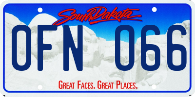 SD license plate 0FNO66
