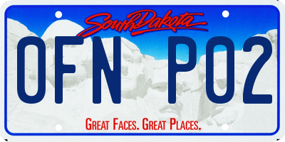 SD license plate 0FNP02