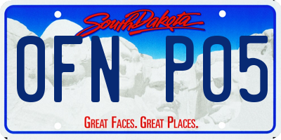 SD license plate 0FNP05
