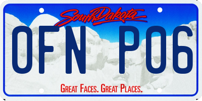 SD license plate 0FNP06