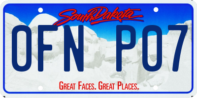 SD license plate 0FNP07