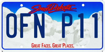 SD license plate 0FNP11
