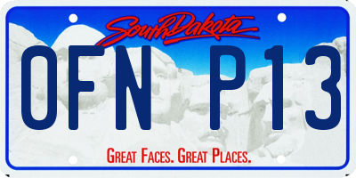 SD license plate 0FNP13