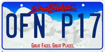 SD license plate 0FNP17
