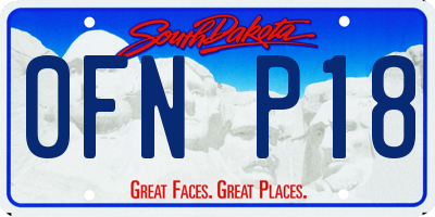 SD license plate 0FNP18
