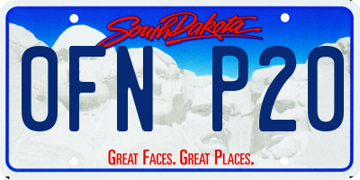 SD license plate 0FNP20