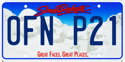 SD license plate 0FNP21