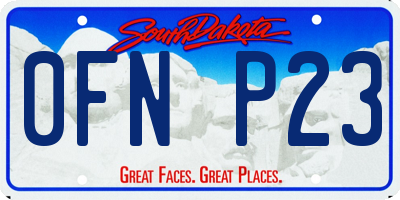 SD license plate 0FNP23