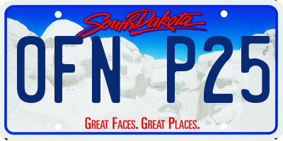 SD license plate 0FNP25