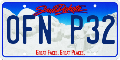 SD license plate 0FNP32