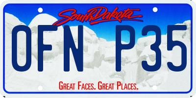 SD license plate 0FNP35