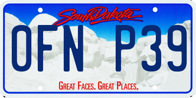 SD license plate 0FNP39