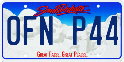 SD license plate 0FNP44