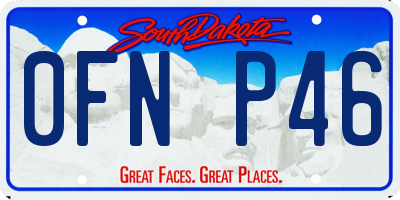 SD license plate 0FNP46