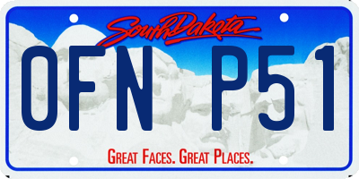 SD license plate 0FNP51