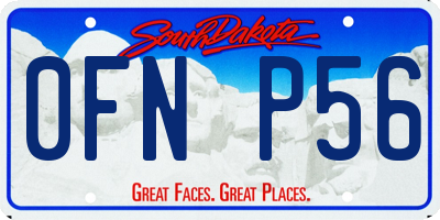 SD license plate 0FNP56