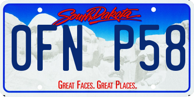 SD license plate 0FNP58