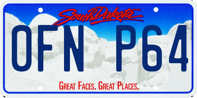 SD license plate 0FNP64