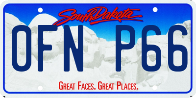 SD license plate 0FNP66