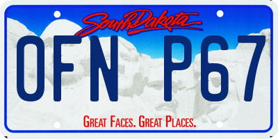 SD license plate 0FNP67