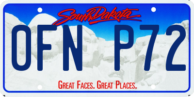SD license plate 0FNP72